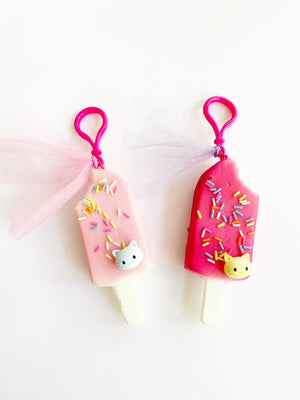 Popsicle charm with kitten